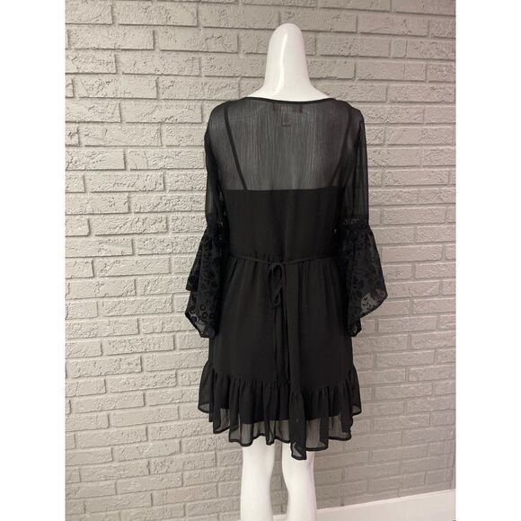 Band of Gypsies Chiffon Overlay Boho Dress Size M - Picture 5 of 10